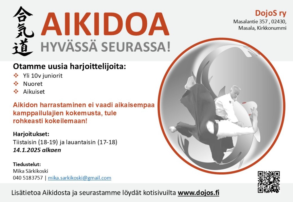 Kevään peruskurssi alkaa 14.1.2025 klo&nbsp;18:00